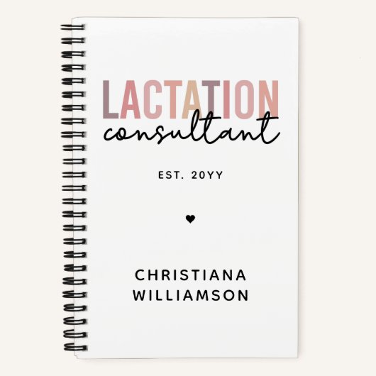 Specialist IBCLC van de douane-consultant voor bor Notitieboek (Voorkant)