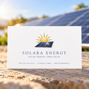Specialist in minimale zonne-energie visitekaartje