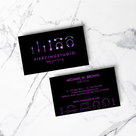 Specialist in Piercings Visitekaartje