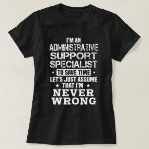 specialist op het gebied van administratieve onder t-shirt