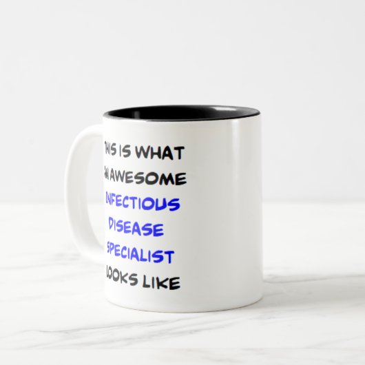 specialist op het gebied van infectieziekten, gewe tweekleurige koffiemok (Voorkant links)