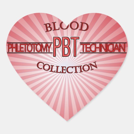 SPECIALIST PBT PHLEBOTOMY TECH BLOED COLLECTIE HART STICKER (Voorkant)