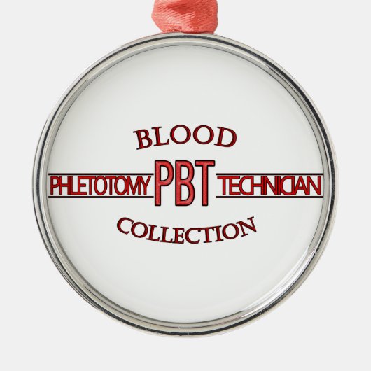 SPECIALIST PBT PHLEBOTOMY TECH BLOED COLLECTIE METALEN ORNAMENT (Voorkant)