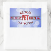 SPECIALIST PBT PHLEBOTOMY TECH BLOED COLLECTIE RECHTHOEKIGE STICKER (Tas)