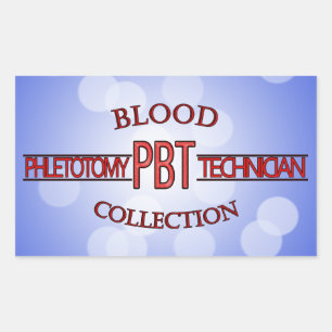 SPECIALIST PBT PHLEBOTOMY TECH BLOED COLLECTIE RECHTHOEKIGE STICKER