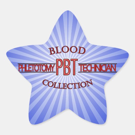 SPECIALIST PBT PHLEBOTOMY TECH BLOED COLLECTIE STER STICKER (Voorkant)