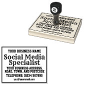 Specialist sociaal medium met naam, adres, enz. rubberstempel (Gestempeld)