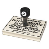 Specialist sociale media met naam, adres, enz. rubberstempel (Stempel)