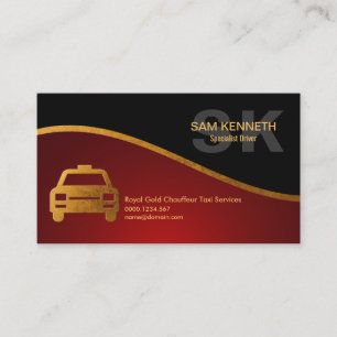 Specialist Taxi Driver Special Monogram Gold Logo  Visitekaartje