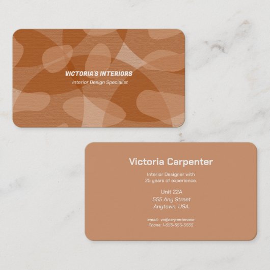 Specialist voor interieurontwerp visitekaartje (Voorkant / Achterkant)