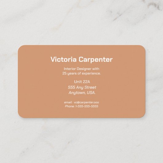 Specialist voor interieurontwerp visitekaartje (Achterkant)