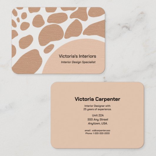 Specialist voor interieurontwerp visitekaartje (Voorkant / Achterkant)