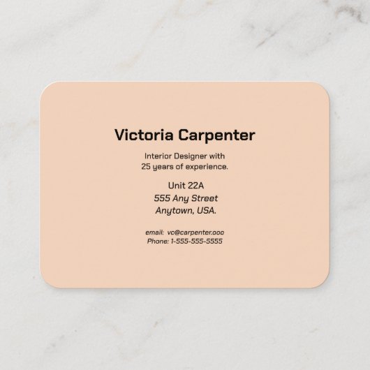 Specialist voor interieurontwerp visitekaartje (Achterkant)