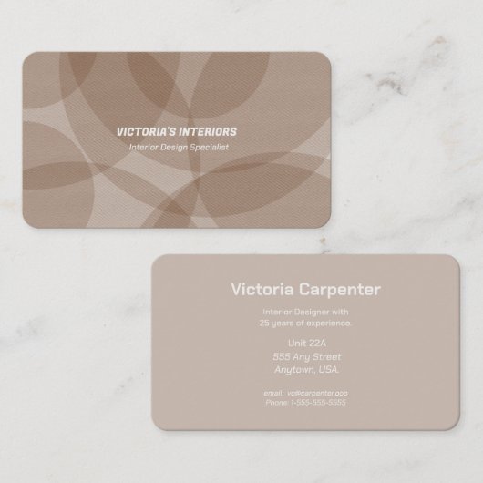 Specialist voor interieurontwerp visitekaartje (Voorkant / Achterkant)