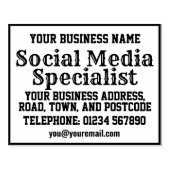 Specialist voor sociale media met naam, adres, enz rubberstempel (Afrduk)