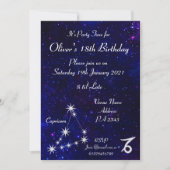 Specialistische Capricorn Zodiac Galaxy Party Kaart (Voorkant)