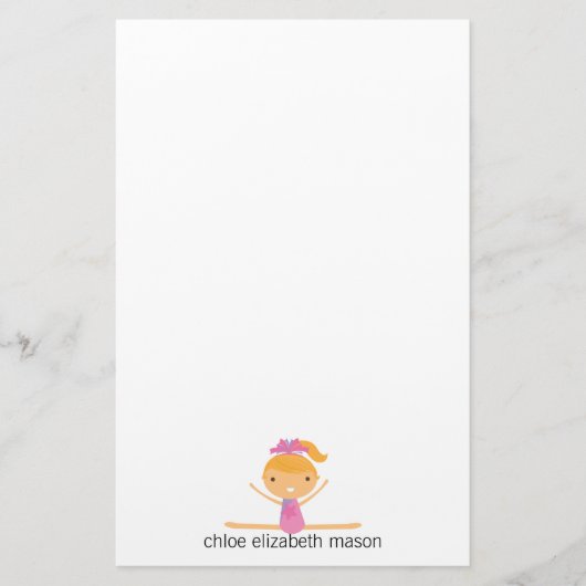 Specialized Girly Gymnastics Stationery Briefpapier (Voorkant)