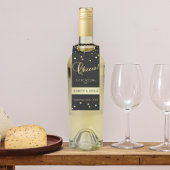 Specialized Wedding CHEERS Black Gold Confetti Flessenhanger