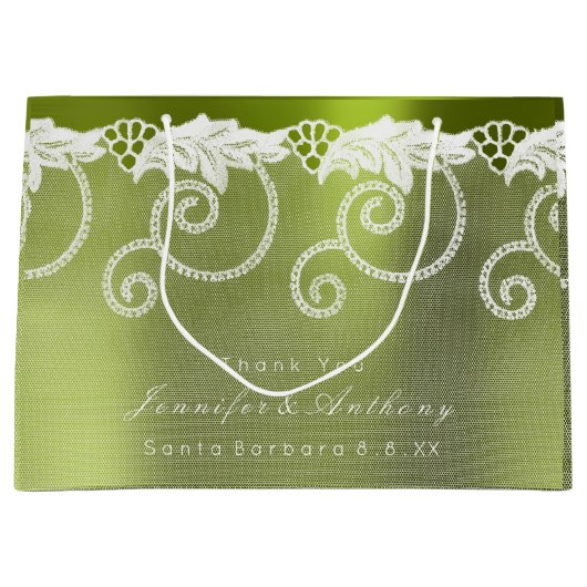 Specialized Wedding Greenly White Royal Lace Groot Cadeauzakje (Voorkant)