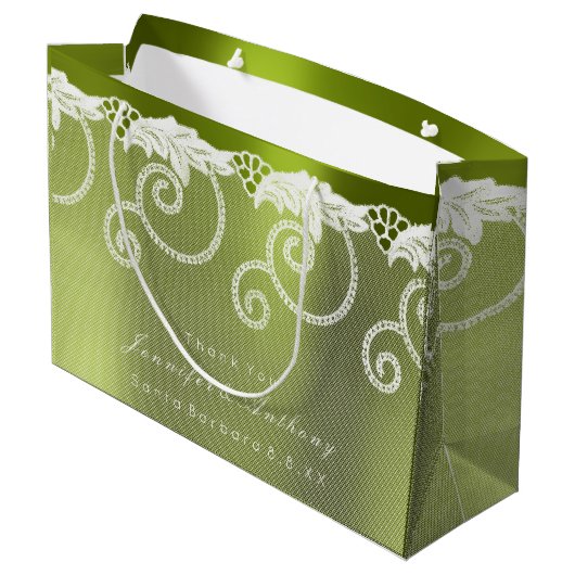 Specialized Wedding Greenly White Royal Lace Groot Cadeauzakje (Achterkant Gekanteld)
