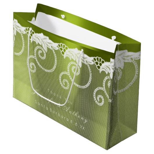 Specialized Wedding Greenly White Royal Lace Groot Cadeauzakje (Voorkant Gekanteld)