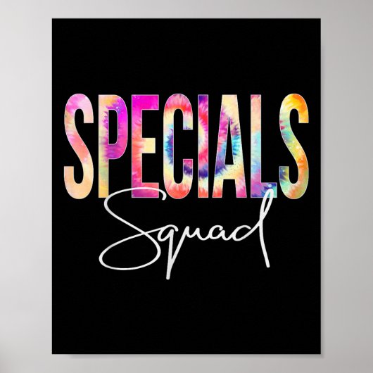 Specials Squad Tie Dye Back To School Women Apprec Poster (Voorkant)
