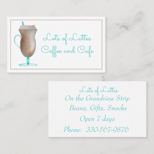 Specialty Coffee Drink Coffee Shop Visitekaartje (Voorkant / Achterkant)