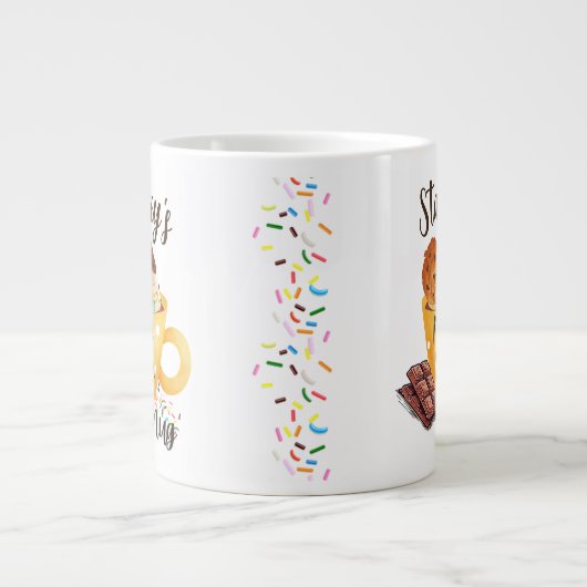 Specialty Mok,  naam, "Mok Cake Mok" Grote Koffiekop (Voorkant)