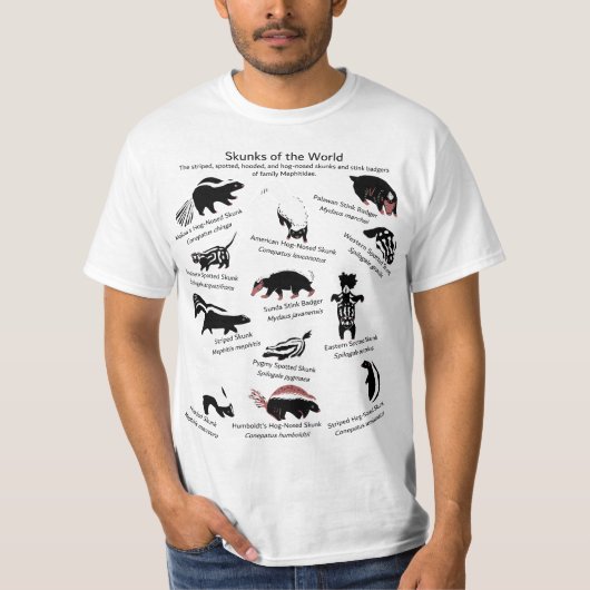 Species of Mephitidae  T-shirt (Voorkant)