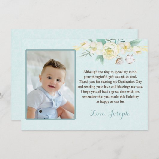 Specificatie Religieuze Hartelijk dank Bedankkaart (Voorkant / Achterkant)