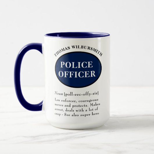 Specificatie van de Mok van de persoonlijke politi (Links)