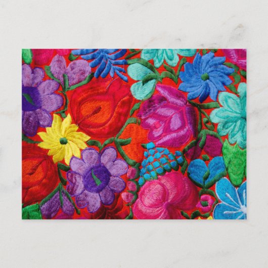 Specificatie van de traditionele borduurbloementee briefkaart (Voorkant)