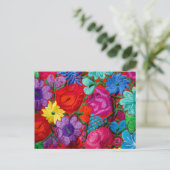 Specificatie van de traditionele borduurbloementee briefkaart (Staand voorkant)