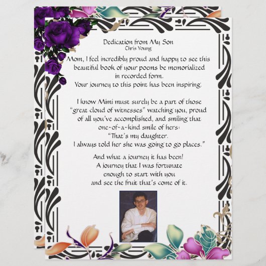 Specificatie van mijn zoon op gepersonaliseerd pap (Voorkant / Achterkant)