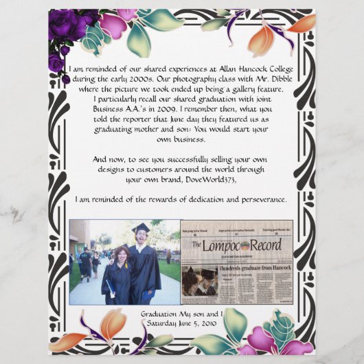 Specificatie van mijn zoon op gepersonaliseerd pap (Achterkant)