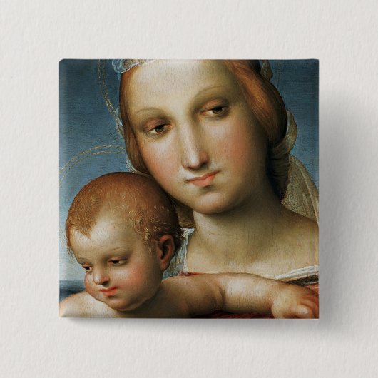 Specificatie van<Virgin and Child>Attributen aan R Vierkante Button 5,1 Cm (Voorkant)