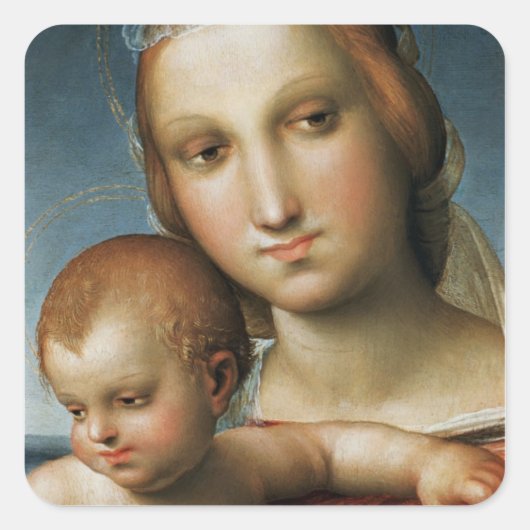 Specificatie van<Virgin and Child>Attributen aan R Vierkante Sticker (Voorkant)