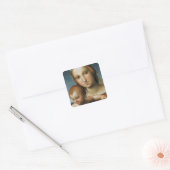 Specificatie van<Virgin and Child>Attributen aan R Vierkante Sticker (Envelop)