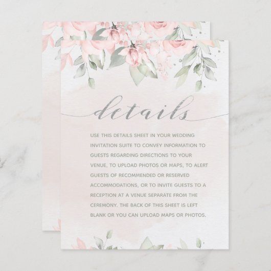 Specificaties voor Blush Roos Eucalyptus Greenery (Voorkant / Achterkant)