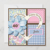 Specifiek jaar 20, 21, 25, 40, 50, 60, Bloemen Kaart (Voorkant)