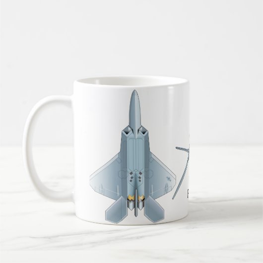 Specifieke F-22 Fighter Jet Mok (Links)