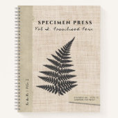 Specimen Press: Fossil Fern Linen Look Organic Notitieboek (Voorkant)