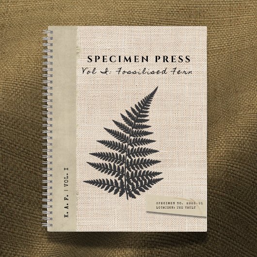 Specimen Press: Fossil Fern Linen Look Organic Notitieboek