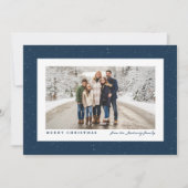 Speckle lijst eenvoudige marineblauwe kerstfoto feestdagenkaart (Voorkant)