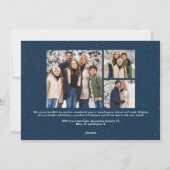 Speckle lijst eenvoudige marineblauwe kerstfoto feestdagenkaart (Achterkant)