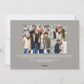 Speckle lijst eenvoudige neutrale grijze kerstfoto feestdagenkaart (Achterkant)