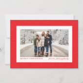 Speckle lijst eenvoudige rode kerstfoto feestdagenkaart (Voorkant)