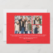 Speckle lijst eenvoudige rode kerstfoto feestdagenkaart (Achterkant)