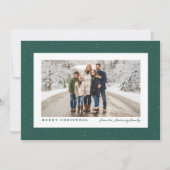 Speckle lijst groen buiten kerstfoto feestdagenkaart (Voorkant)