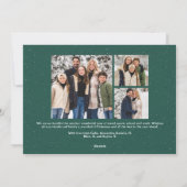 Speckle lijst groen buiten kerstfoto feestdagenkaart (Achterkant)